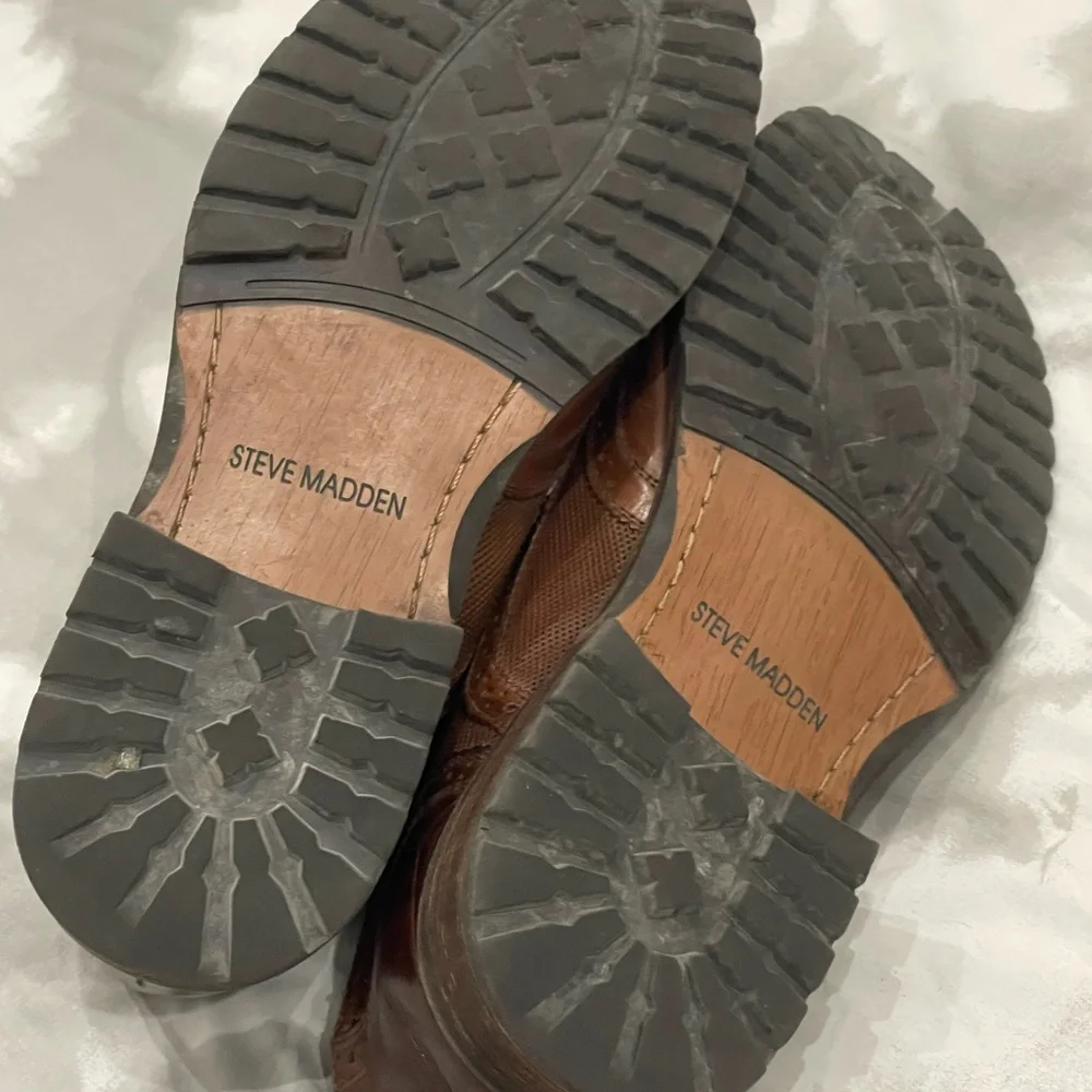Steve Madden 10 Persey Leather Upper Lace Up‎ Loafers